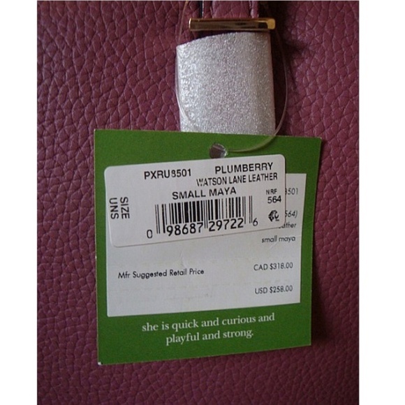 Kate Spade Maya Plum Berry Pink Leather Tote NWT - Picture 8 of 8